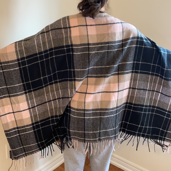 Pink Plaid Poncho!! - Picture 2 of 4